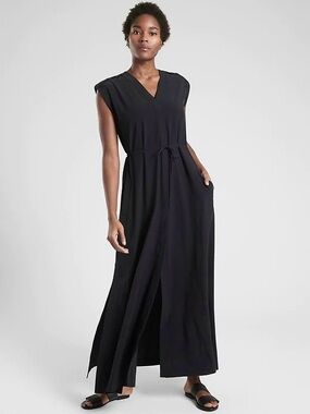 athleta black maxi dress Athleta Women's Transcend Maxi Dress Black Size XS